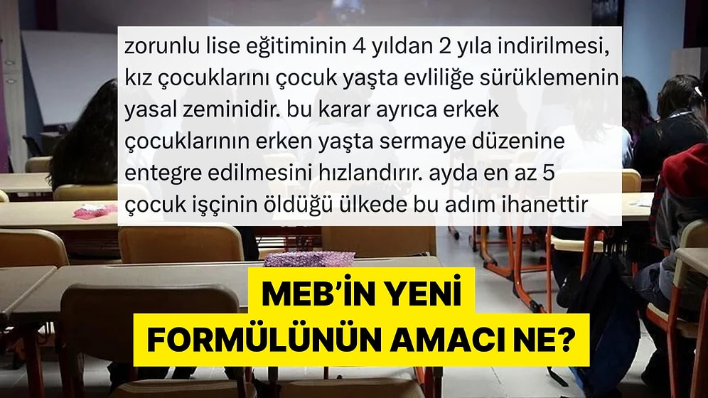 4 Yıllık Zorunlu Lise Eğitiminin 2 Yıla Düşeceği İddialarına Tepkiler Gecikmedi