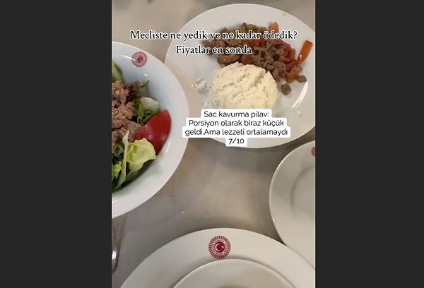 Menüde 8 ayrı yiyecek var ve her biri toplam 226 TL tutuyor.