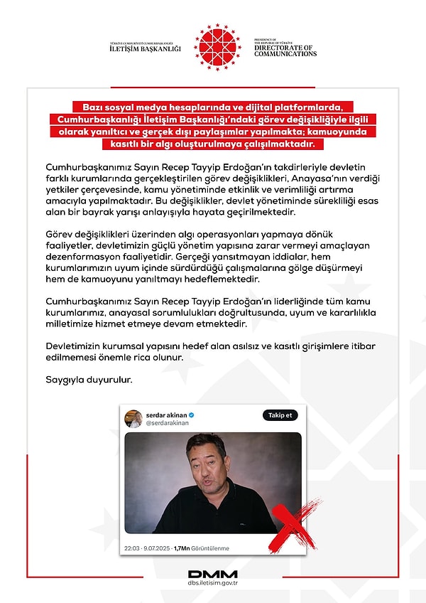 DMM’nin paylaşımı
