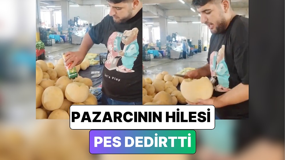 Bir Pazarcı Kavunları Tadım Sırasında Daha Tatlı Olsun Diye Meyve Suyu Sıktı