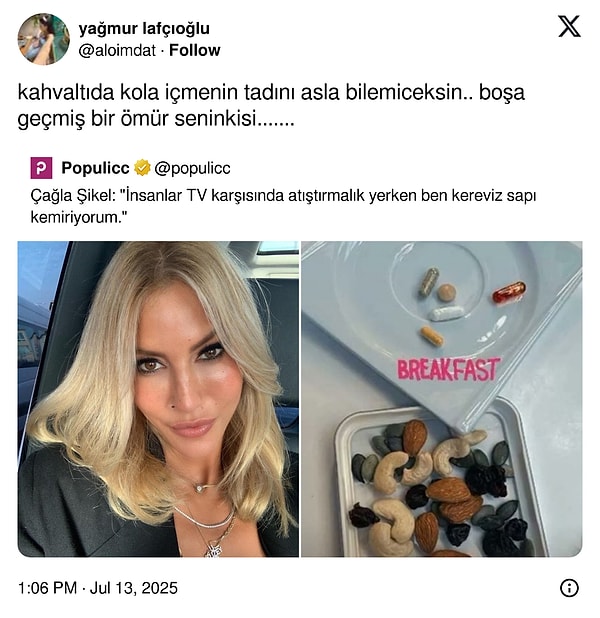 Bir de yanında akşamdan kalan pasta :)