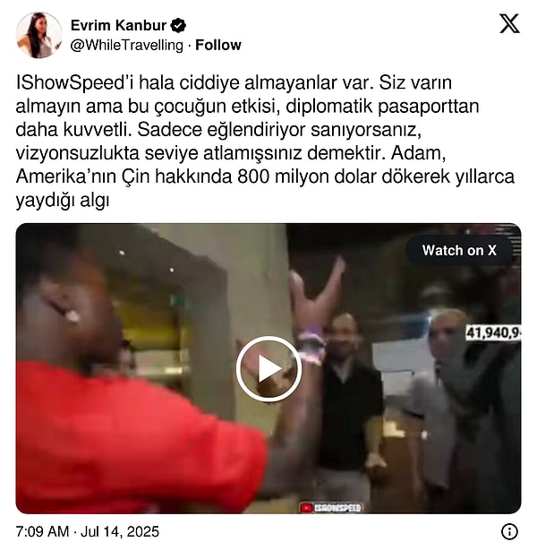 "Bu çocuğun etkisi, diplomatik pasaporttan daha kuvvetli."