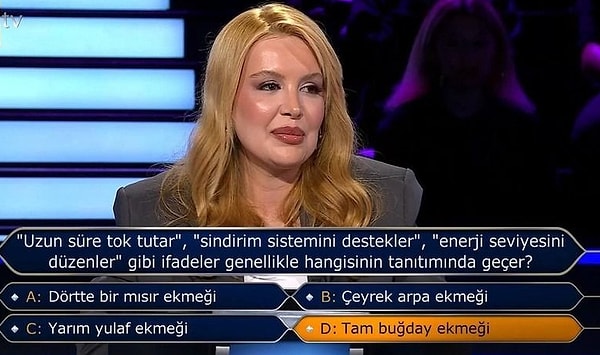 Heyecanına yenik düşerek seyirciye soran yarışmacı, yüzde 76'lık oranı göz önüne alarak doğru şıkkı seçti.