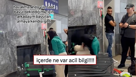 Havalimanında Bavul Beklemekten Sıkılan Yolcu Bagaj Bandına Girerek Herkesi Şoka Soktu