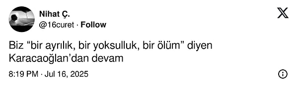 "Karacaoğlan'dan devam..." 👇