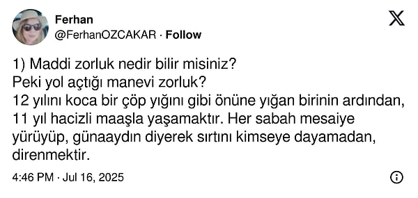"12 yılını koca bir çöp yığını gibi önüne yığan birinin ardından" 👇