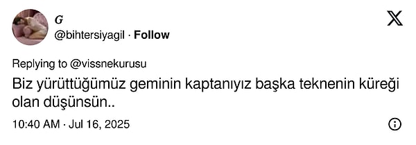 "Başka teknenin küreği olan..." 👇