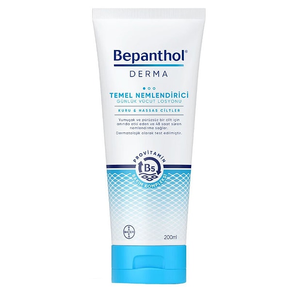 5. Bepanthol Derma Temel Nemlendirici Kuru Hassas Ciltler Losyon 200 ml