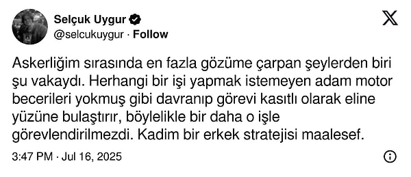 Anlaşılan o ki erkekler bunu yalnızca kadınlara yapmıyormuş.