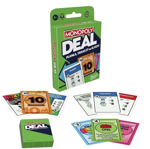 Monopoly Deal Kart Oyunu ile klasik Monopoly heyecanını hızlı ve kompakt bir şekilde de yaşayabilirsiniz!