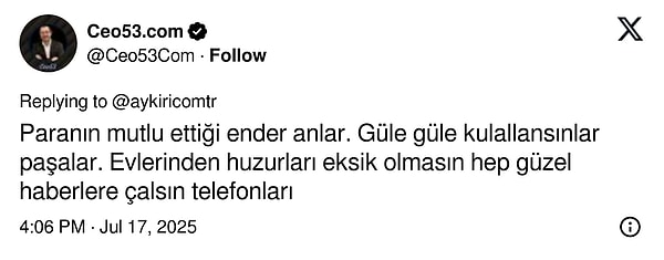 "Paranın mutlu ettiği ender anlardan" 👇