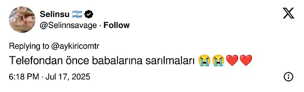 "Önce babalarına sarılmaları..." 👇
