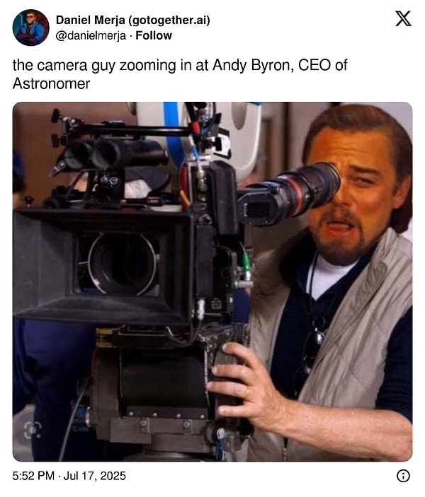 "Kameraman, Astronomer CEO'su Andy Byron'a yakınlaştırıyor"