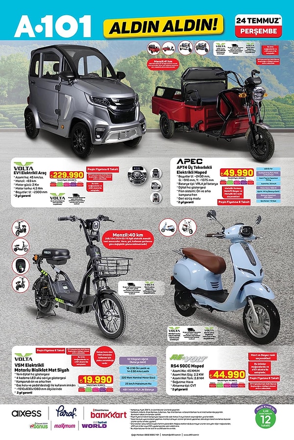 Volta EV1 Elektrikli Araç 229.990 TL