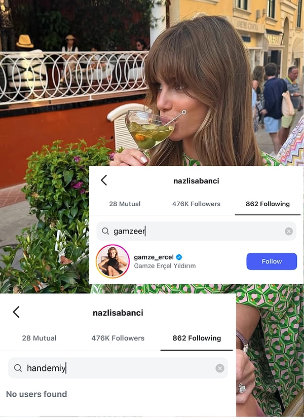 Nazlı Sabancı influencer kimliğiyle konuşulan Hande Erçel'in ablası Gamze Erçel'e karşı büyük bir adım atarak kendisini takibe aldı!