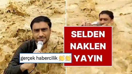 Sel Sularının İçinden Yayın Yapan Muhabir Akıntıya Kapıldı