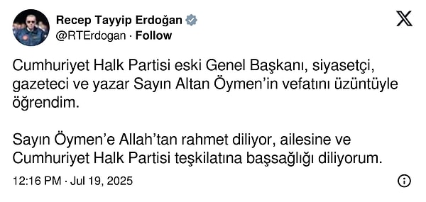 Cumhurbaşkanı Erdoğan: