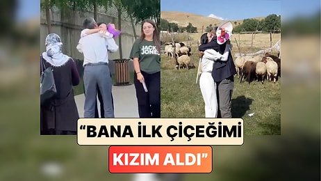 YKS Çıkışında Babası Tarafından Çiçekle Karşılanan Öğrenci Sınav Sonucunu Babasına Çiçeklerle Açıkladı