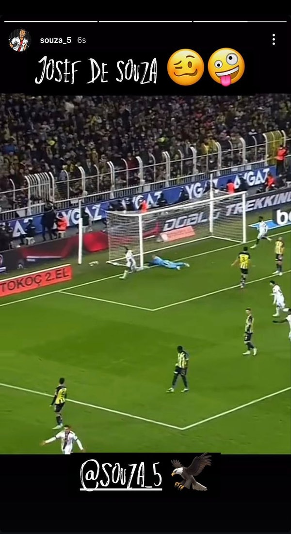 Josef de Souza paylaşımında kartal emojisi koymayı da unutmadı.