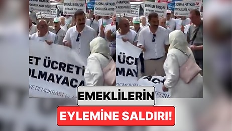 Eskişehir'de Bir Kadın Emekli Maaşlarını Protesto Eden Gruba Saldırarak Pankartlarını Yırttı