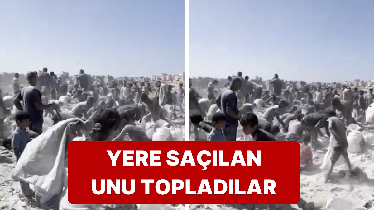 Gazze&apos;deki Gıda Krizi Açlık Krizine Döndü: Halk Yere Saçılan Unu Toplamaya Çalıştı