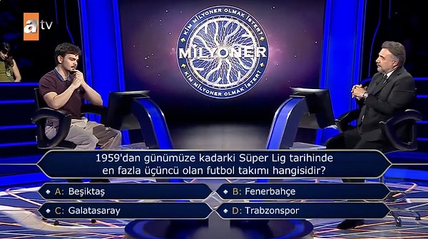 Bir kez daha Kim Milyoner Olmak İster'e futbol sorusu damga vurdu.