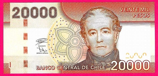 Şili’de 20.000 Peso, yüksek bir tutar gibi görünse de değeri 20,89 dolar.