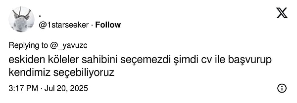 "Eskiden köleler sahibini seçemezdi. Şimdi?"👇