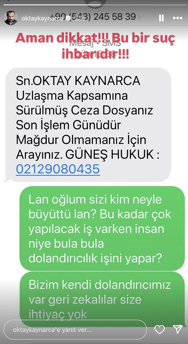 Mesajın bir hukuk bürosundan geldiği izlenimi verilmesi ise sinirleri iyice gerdi.