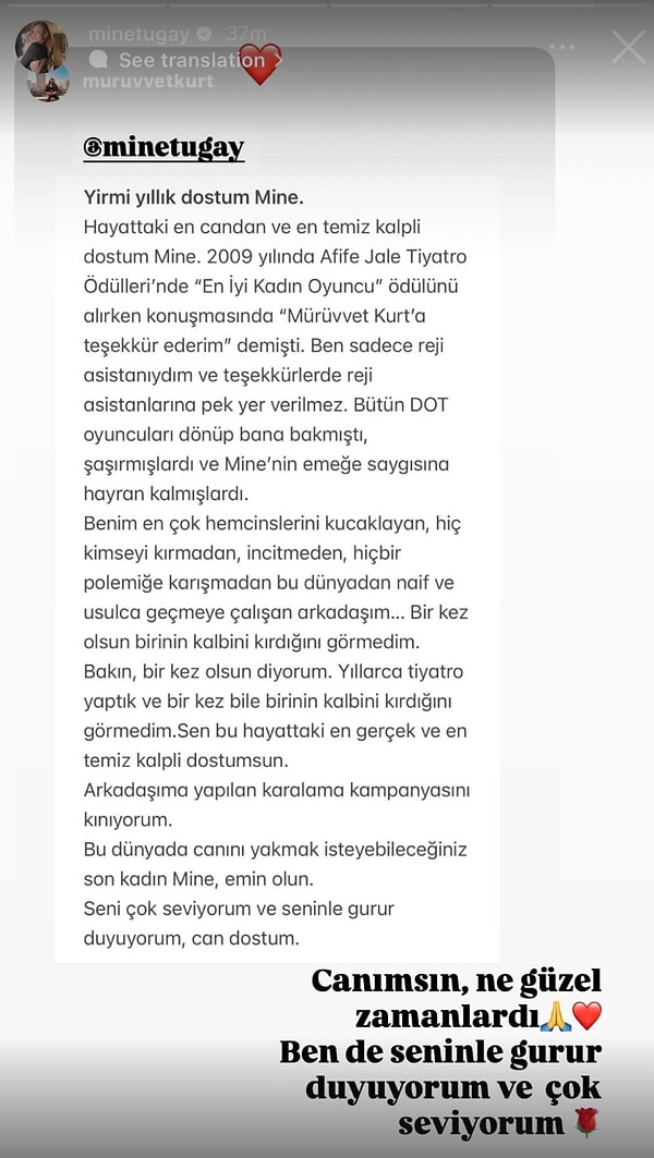 Mine Tugay'ın "egosundan" bahseden Atalay Gürsoy ortalığı yeniden karıştırırken Mine Tugay'ın 20 yıllık dostu aynı zamanda reji asistanı olan bir isimden açıklama geldi.