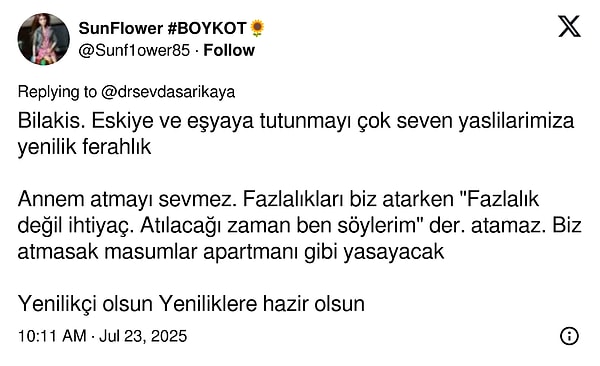 Sarıkaya'nın paylaşımına gelen yorumlar ise şöyle oldu: