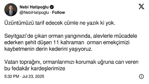 İlk açıklama ise Eskişehir Milletvekili Nebi Hatipoğlu'ndan geldi: