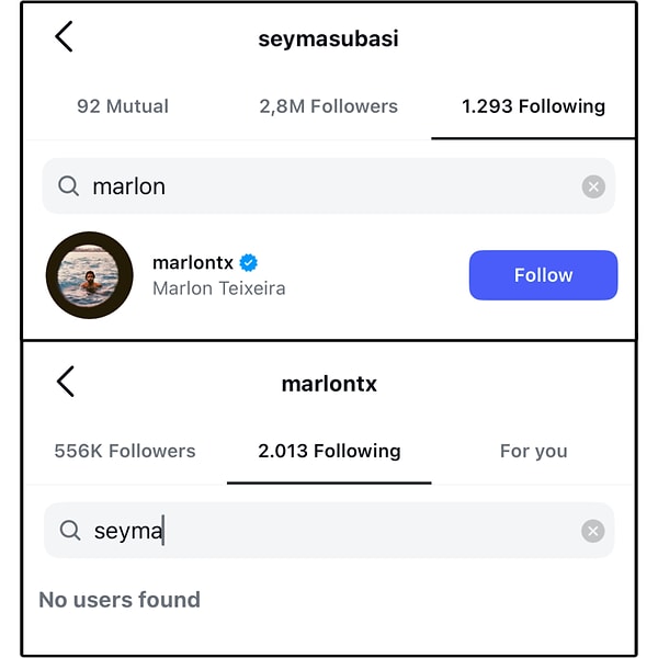 Görünen o ki Brezilyalı model Marlon, Şeyma'ya rest çekti... Birkaç saat önce beyefendinin Şeyma Subaşı'nı takipten çıktığı fark edildi!