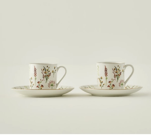 Bella Maison Flores Porselen 2'li Kahve Fincanı Seti