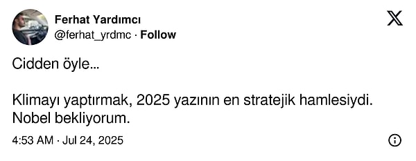 Vantilatör karşısında klimayı savunanlar da vardı tabii...👇