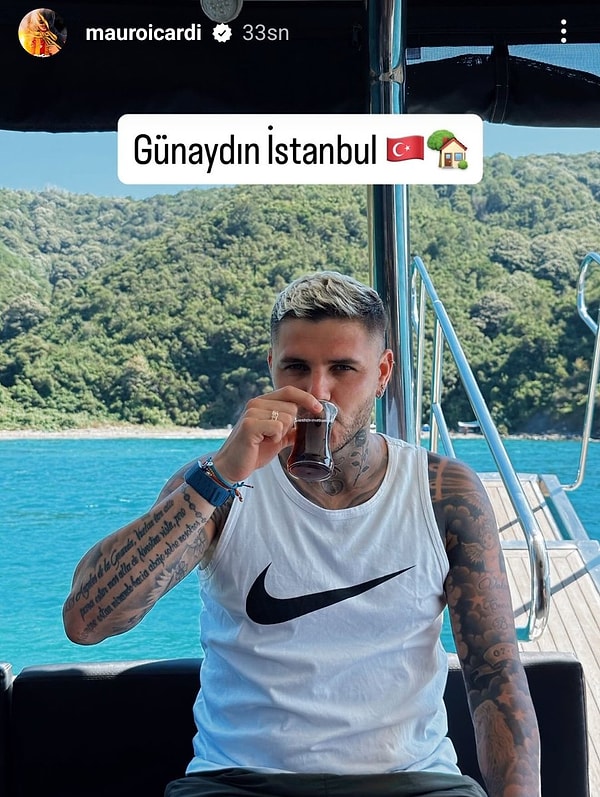 İfşa X’te kol gezerken Mauro Icardi, adeta hiçbir şey olmamış gibi teknesinde çay içerken yaptığı bir paylaşımıyla gündeme oturdu.