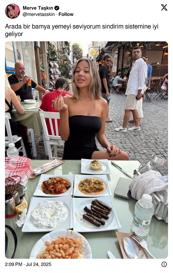 Bunun üzerine Onlyfans fenomeni Merve Taşkın'dan "bamyalı" bir gönderme geldi!