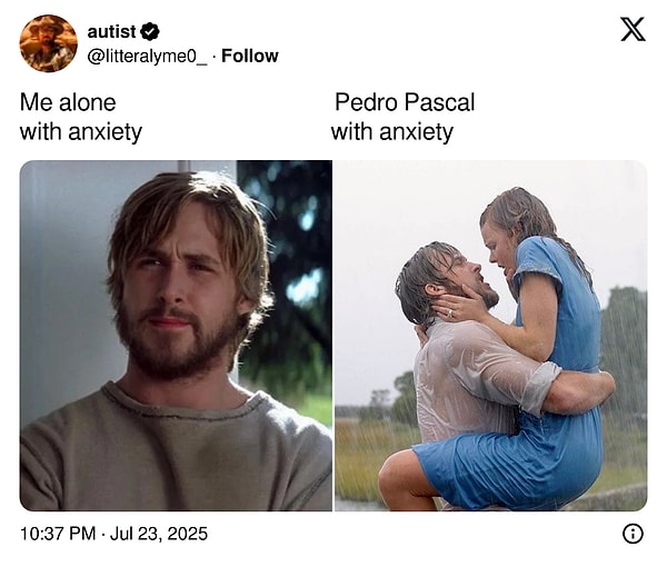 "Benim anksiyete" / "Pedro Pascal'ın anksiyetesi"