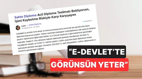 40 Bin Liralık "Sahte Diploması" Teslim Edilmedi Diye Şikayet Oluşturan Kullanıcı Tepkilerin Odağında