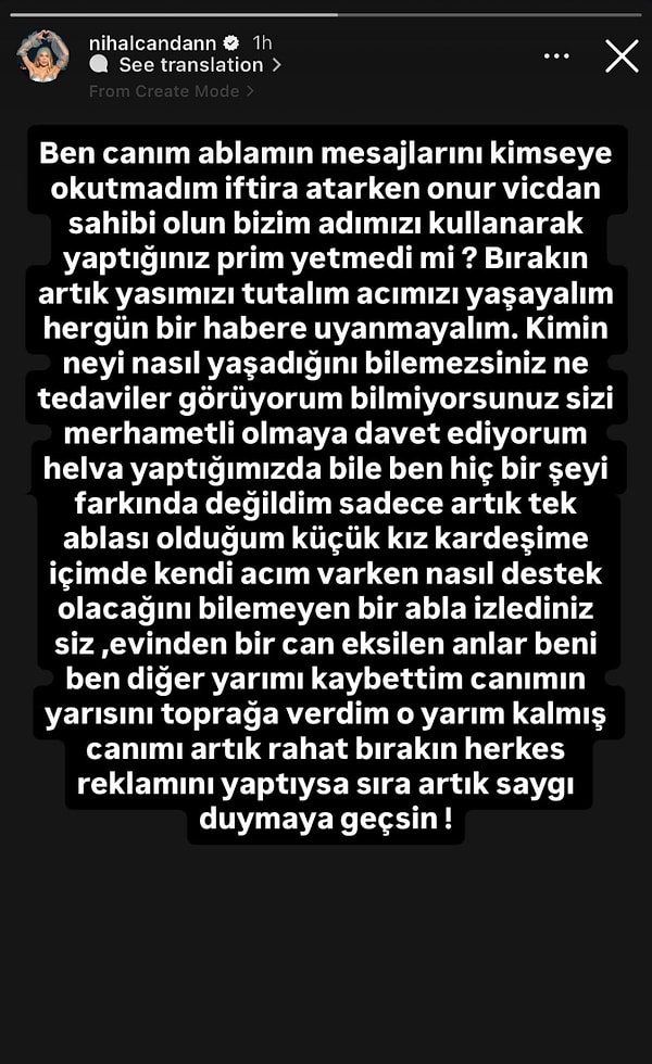 Bahar Candan ablası Nihal Candan'ın hesabından yaptığı açıklamayla yine gündeme geldi.