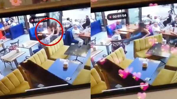 Erkek müşteri kafede garson olarak çalışan kadına tokat attı.