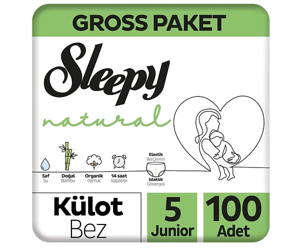 Sleepy Natural Gross Paket Külot Bez 5 Numara Junior 100 Adet