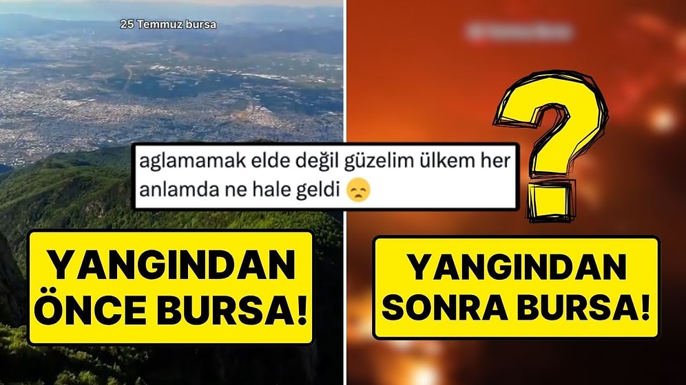 Bursa'nın Yangınlardan Önceki ve Sonraki Halini Paylaşan Kullanıcının Videosu Yüreklerimizi Parçaladı!