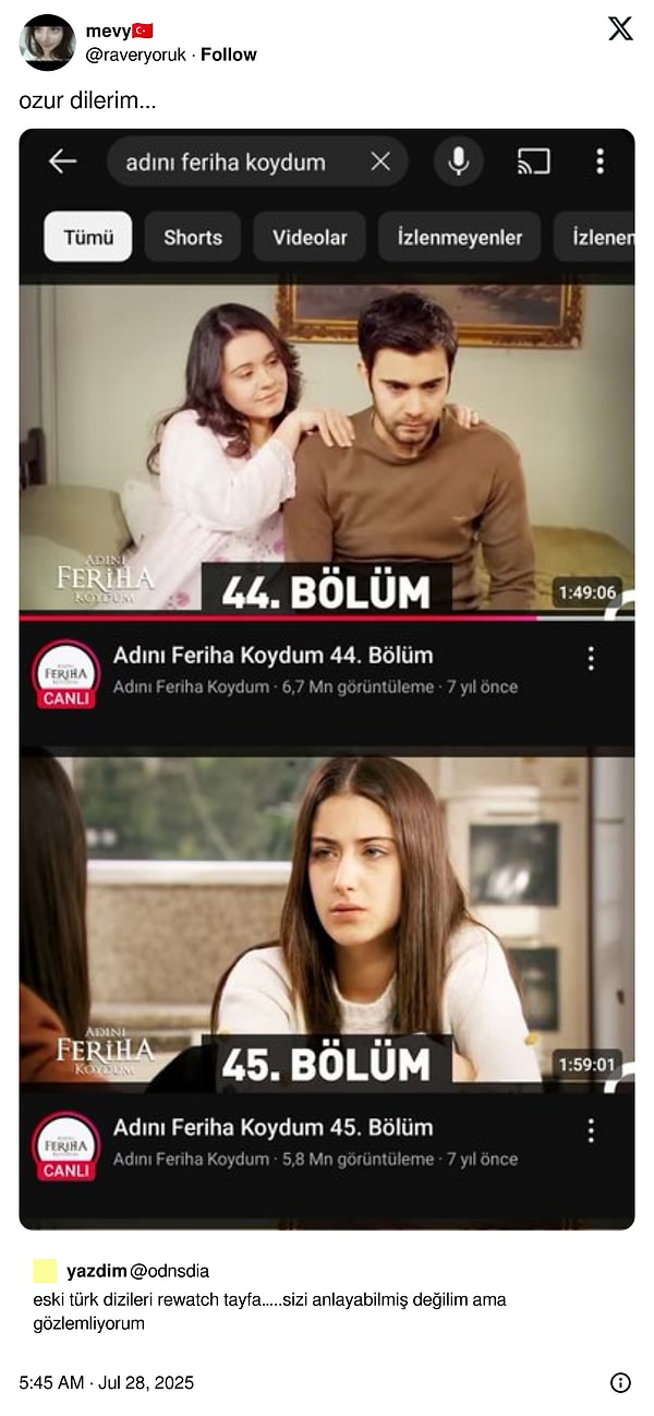 Adını Feriha Koydum’u belki 10 kez başa saran vardır…