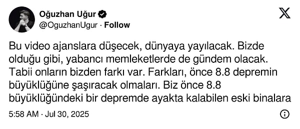 Oğuzhan Uğur’un paylaşımı 👇