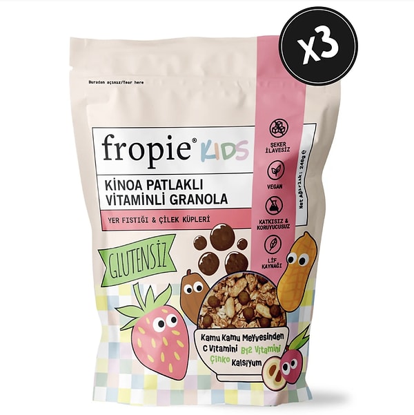 Kids Granola - Yer Fıstığı & Çilek Küpleri