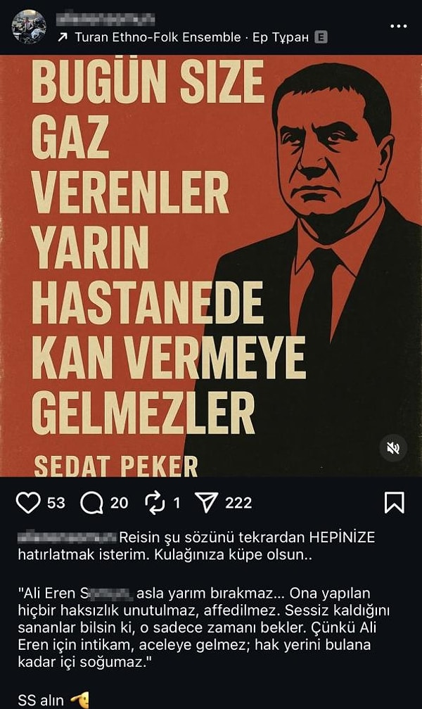 Cinayetten kısa bir süre önce hem Sinem S.'nin hem de Ali Eren S.'nin sosyal medya hesaplarında yaptıkları paylaşımlar dikkat çekti.