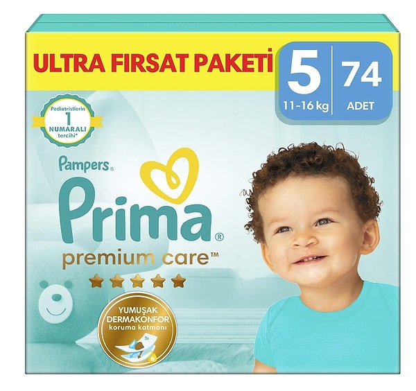 Prima Bebek Bezi Premium Care 5 Numara 74 Adet Ultra Fırsat Paketi