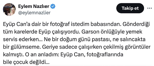 Haberin sahibi Nazlıer röportaja dair yürek burkan bir detay paylaştı.