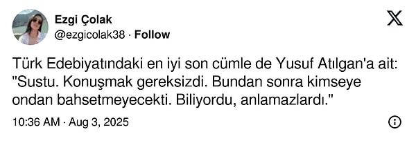 Bir tane de son cümle örneği;